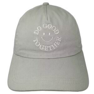 Universal Thread Baseball Cap Green White OS Slideback Embroidered Smiley Hat